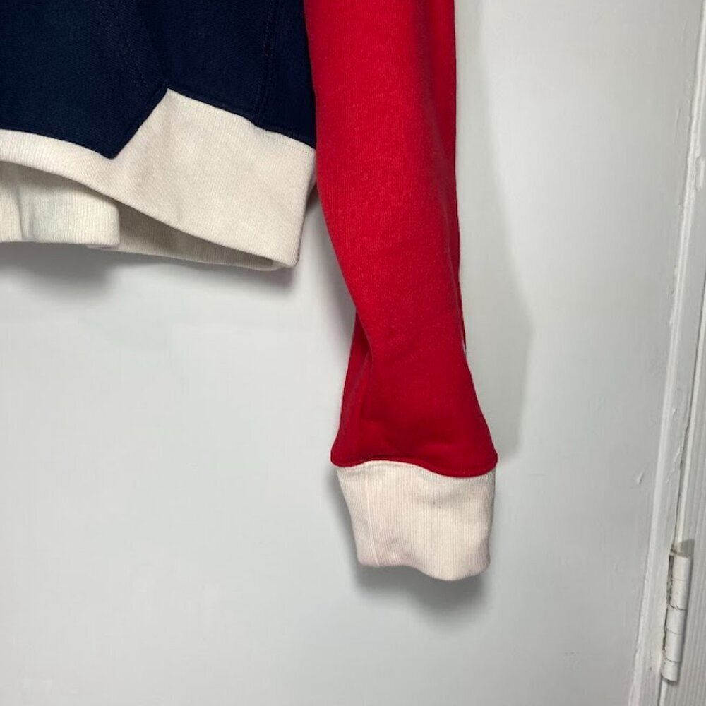 Champion Reverse Weave Red, White, and Blue Cropped Hoodie - Picture 6 of 6
